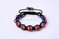 Union Jack Shamballa Bracelet UK Flag Heart Jewelry 2