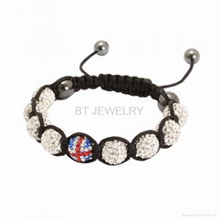 Union Jack Braclet UK Flag Jewery in Shamballa Style