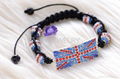 Union Jack Braclet UK Flag Jewery in Shamballa Style 5