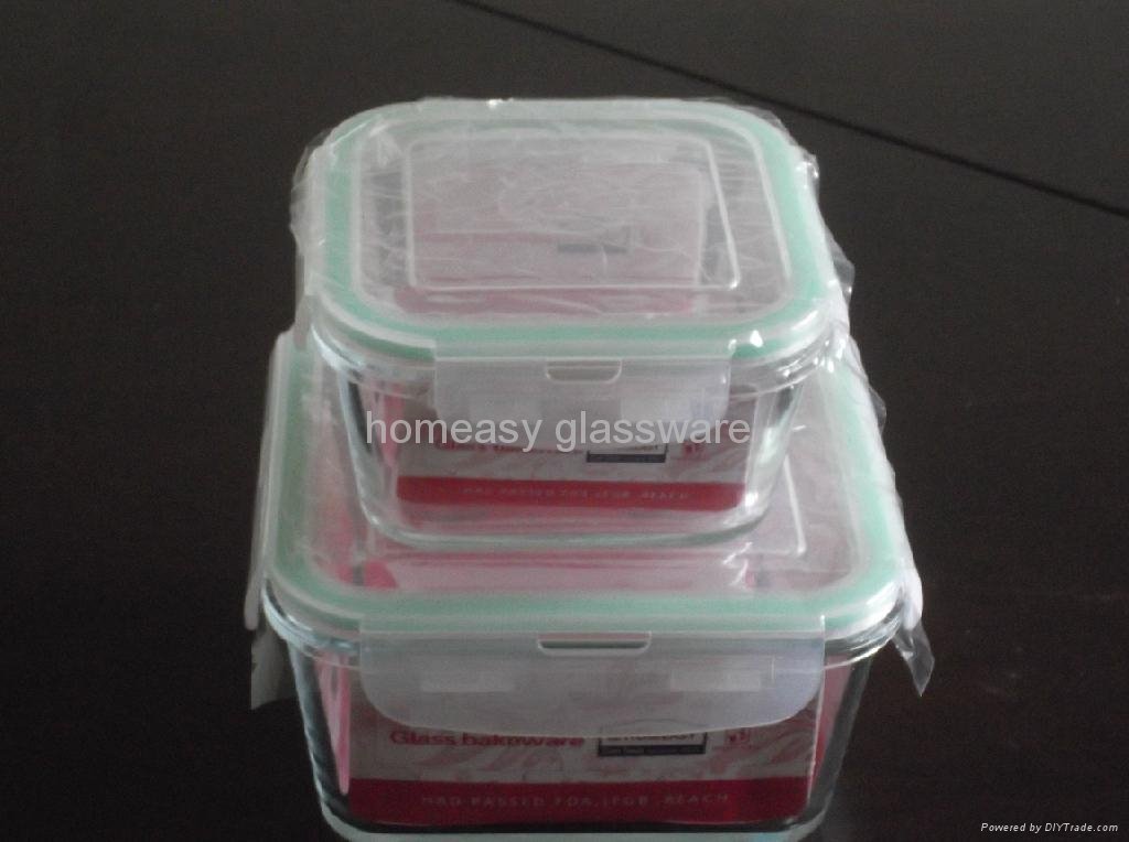 Pyrex Heat-resistant  glass food container/ glass storage set 