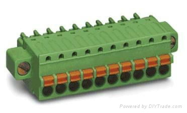 Plugable Spring Terminal Block with Flanges, 3.5/3.81 mm Pitch 