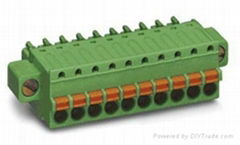 Plugable Spring Terminal Block with Flanges, 3.5/3.81 mm Pitch 