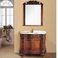 Solid classic wood bathroom cabinet bathroom vanity makeup bathroom furniture 2