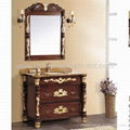 Solid classic wood bathroom cabinet bathroom vanity makeup bathroom furniture 3