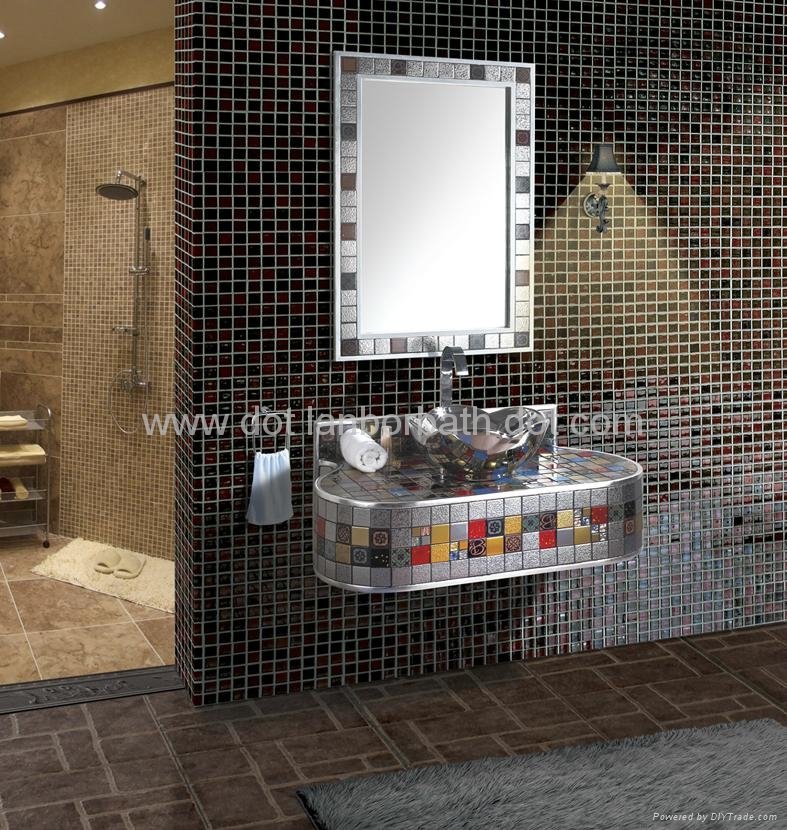 36" 2012 Innovative Mosaic Wall Mounted Modern Bathroom cabinet furniture set 2