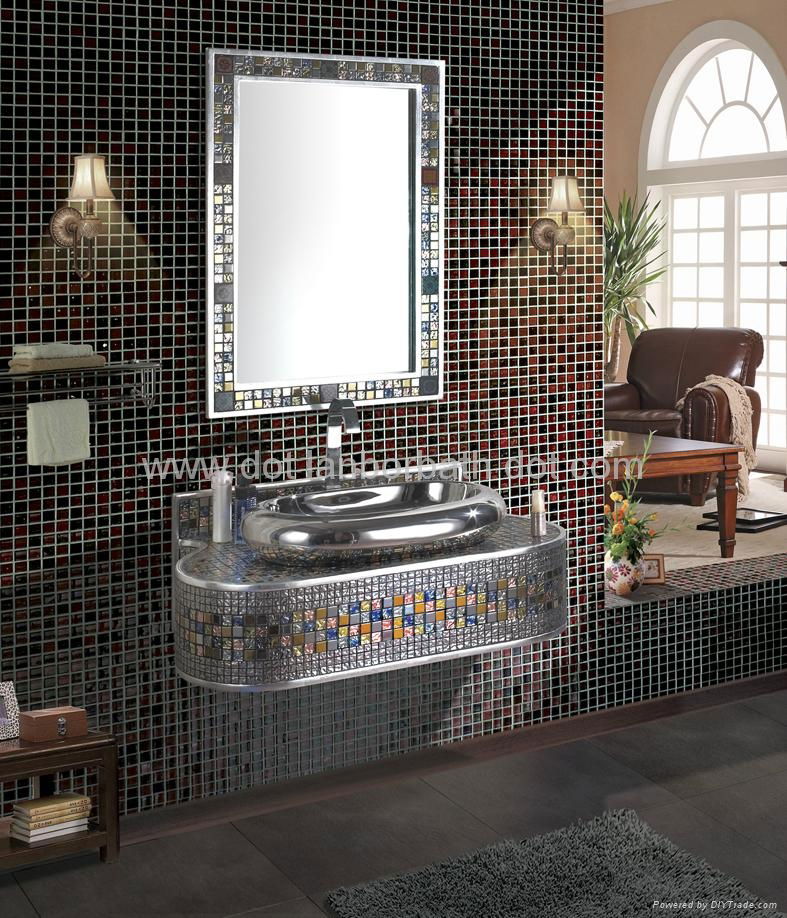 36" 2012 Innovative Mosaic Wall Mounted Modern Bathroom cabinet furniture set 3