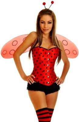 Sexy Ladybug Costume ,Underbust Corsets,Corset Top,Corset & Pettiskirt