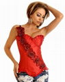 Overbust Corsets Floral Strap Underwire Corset,Corset & Pettiskirt,Corset Top 3