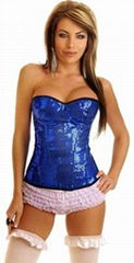 Outerwear Corsets Sequin Underwire Zipper Corset,Corset & Pettiskirt,Corset Top