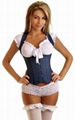 "Denim Dream" Underbust Corset,Corset & Pettiskirt,Corset Skirt Sets