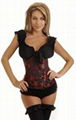 Floral Brocade Underbust Corset,Corset & Pettiskirt,Outerwear Corsets 1