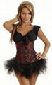 Floral Brocade Underbust Corset,Corset & Pettiskirt,Outerwear Corsets 2