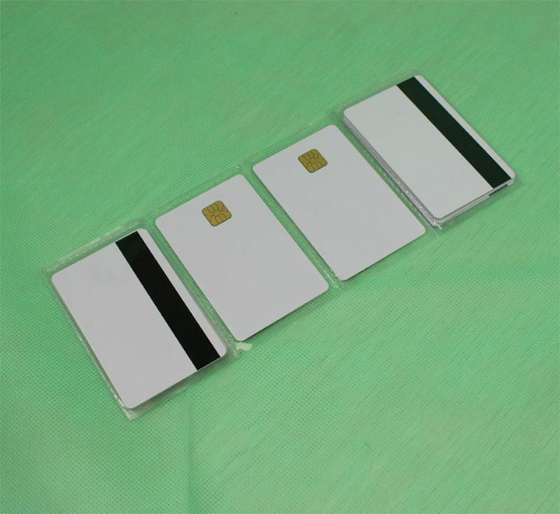 inkjet white blank PVC card with Hico magnetic line and 5528 chip 