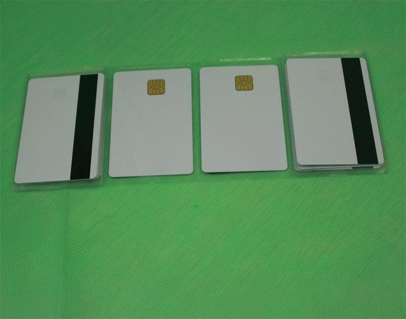 inkjet white blank PVC card with Hico magnetic line and 5528 chip  2