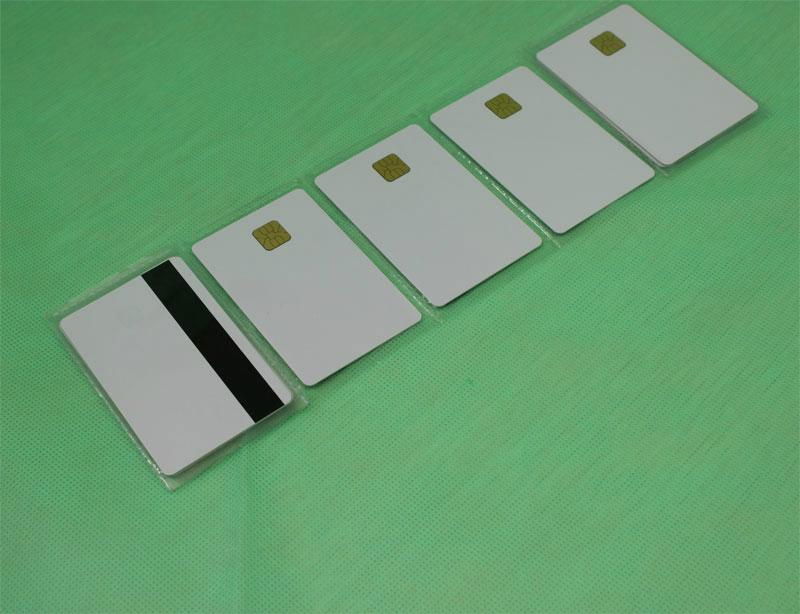 inkjet white blank PVC card with Hico magnetic line and 5528 chip  3