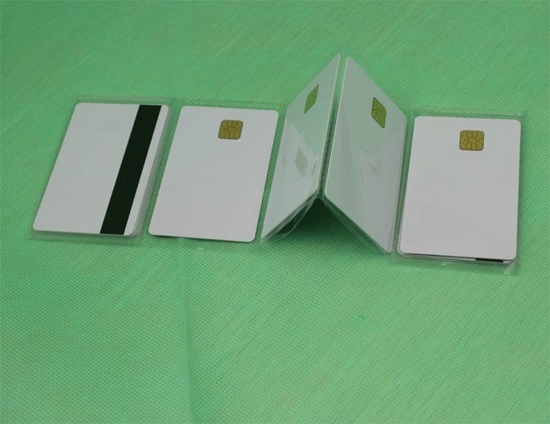 inkjet white blank PVC card with Hico magnetic line and 5528 chip  4