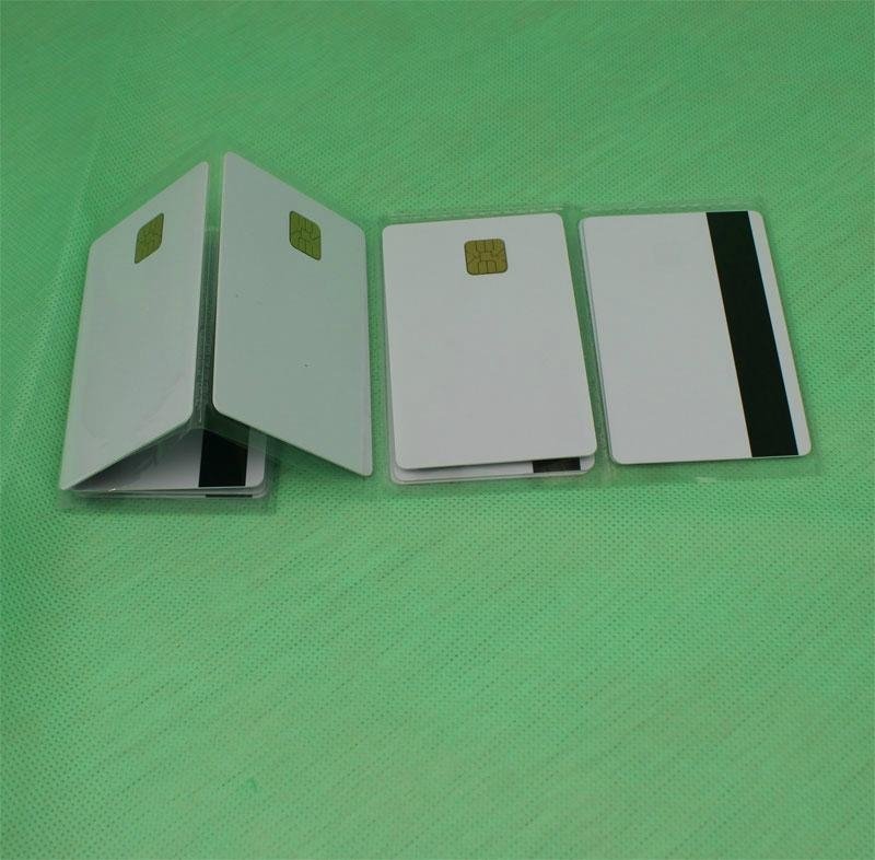 inkjet white blank PVC card with Hico magnetic line and 5528 chip  5