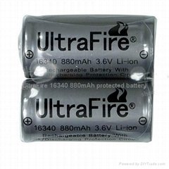 UltraFire 16340 880mAh 3.7V Li-ion Rechargeable battery