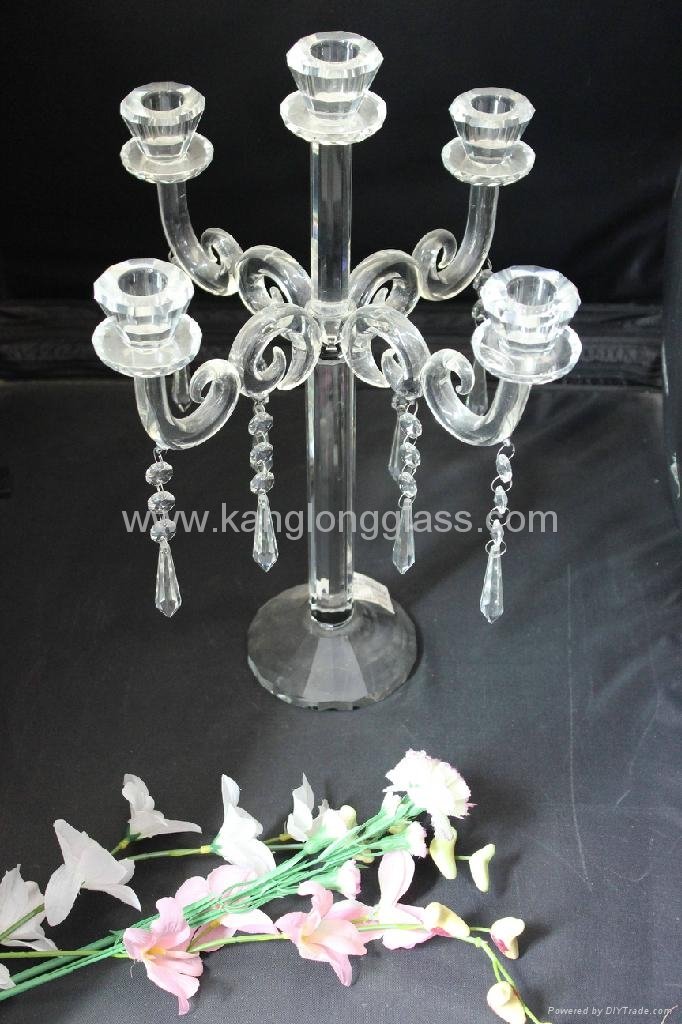 crystal candle holder with five heads