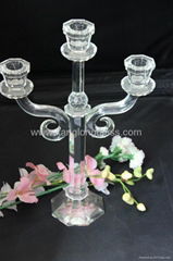 crystal candle holder with 3 heads