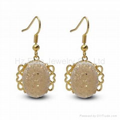 Earrings 925silver Druzy 