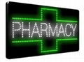 two sides green single color waterproof animation pharmacy led display cross  1