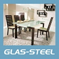 Two Side Extention  MDF Lets Glass Dining Table 2