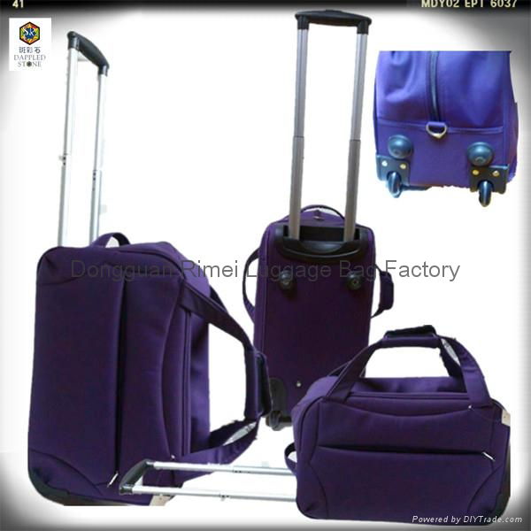 Best quality Water-proof nylon trolley bag with good aluminum trolley 3