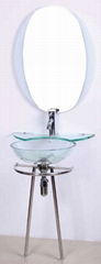 Glass basin.glass vanity,glass bathroom cabinet 