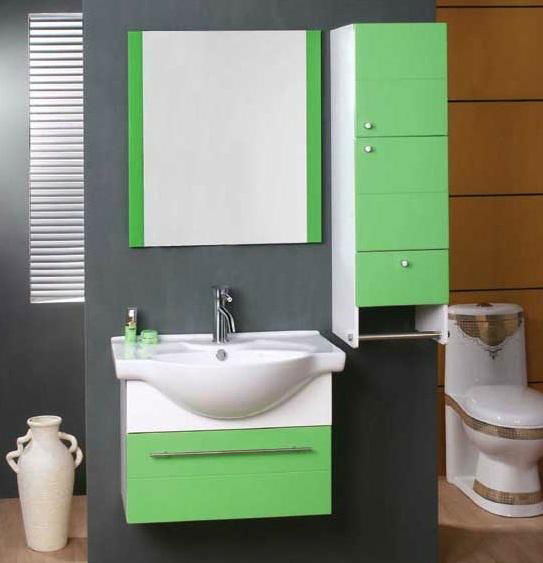 Wall mounted PVC Bathroom mirror Cabinet 