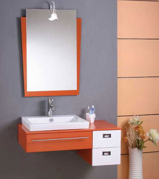 Wall mounted PVC Bathroom mirror Cabinet  4