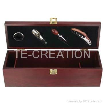 wine wood box set 4