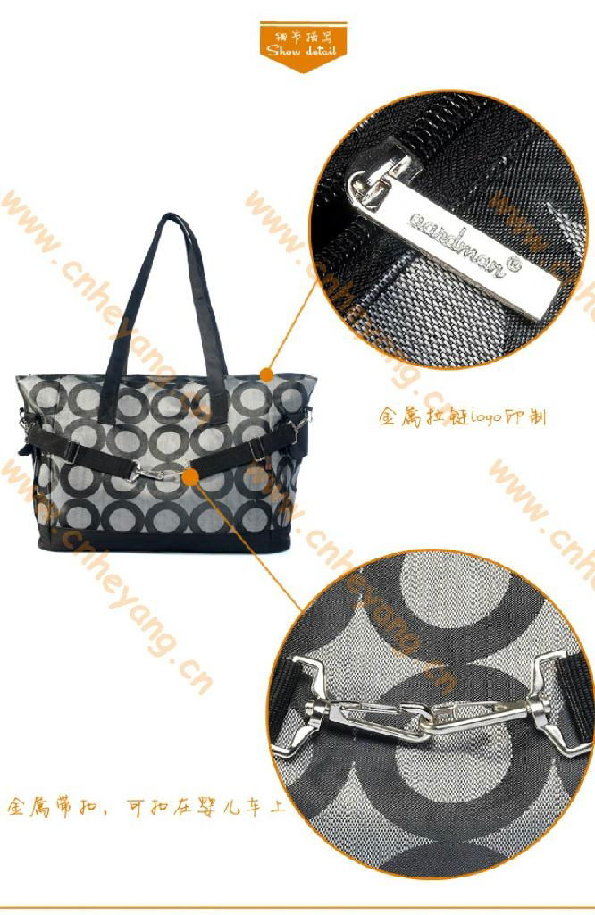 Free Shipping+Hot Sale High density 300D Green,Black Baby Nappy Diaper Bag  3