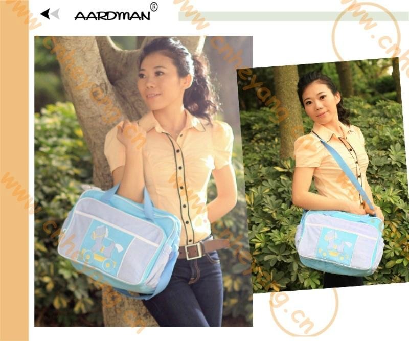 New Arrival Wholesale Cute 600D Microfiber Mummy/Baby Diaper Bag+Free Shipping 