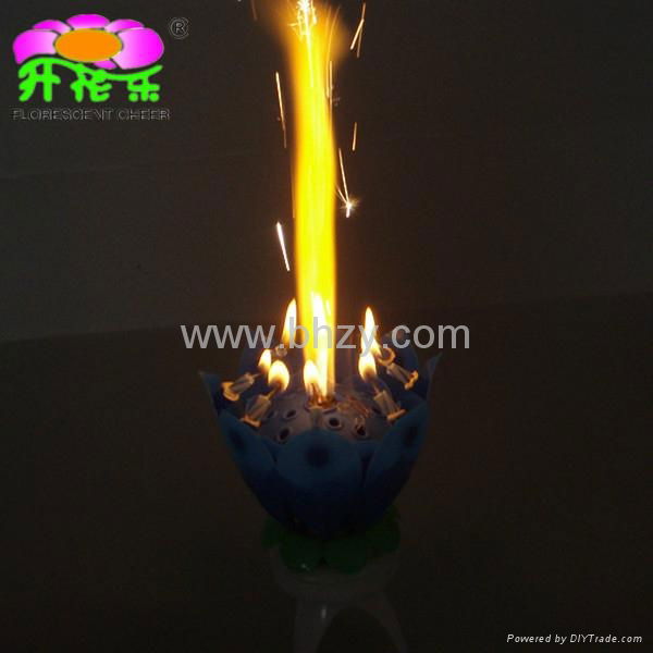 Rotating-lotus flower magic birthday candle 3