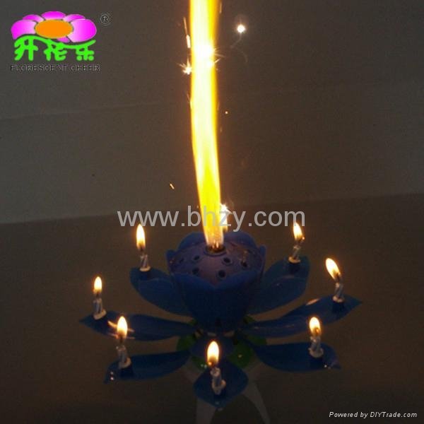 Rotating-lotus flower magic birthday candle 4