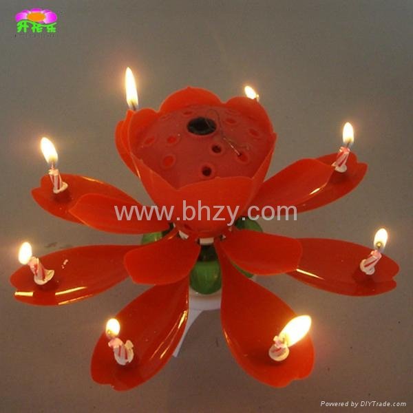 Rotating-chrysanthemum flower craft birthday candle