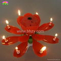 Rotating-chrysanthemum flower craft birthday candle 1