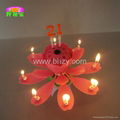 Number rotating-chrysanthemum flower electric birthday candle 1