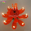 Number chrysanthemum flower birthday candle