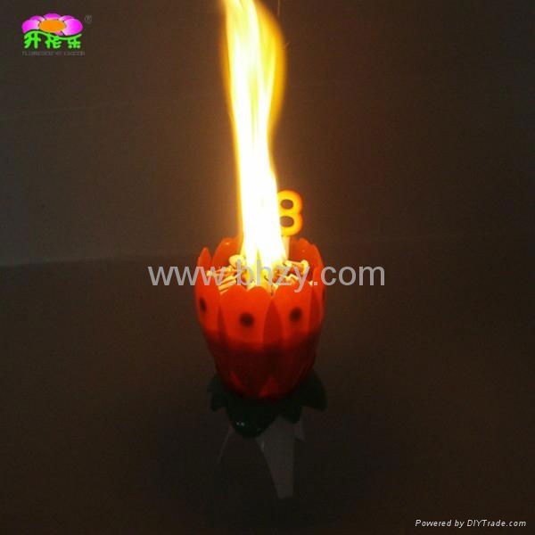 Number chrysanthemum flower birthday candle 3