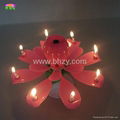 Rose flower musical birthday candle 1