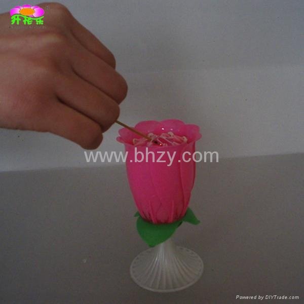 Rose flower musical birthday candle 2