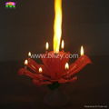 Rose flower musical birthday candle 3