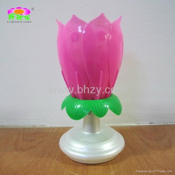 Large double-deck rotating-lotus magic birthday candle 2