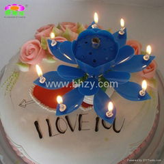 Rotating-lotus flower musical birthday candle