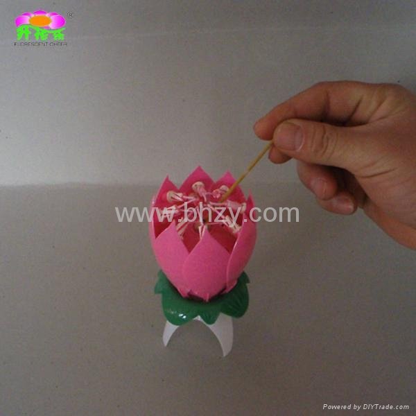 Double-deck lotus flower gift birthday candles 2