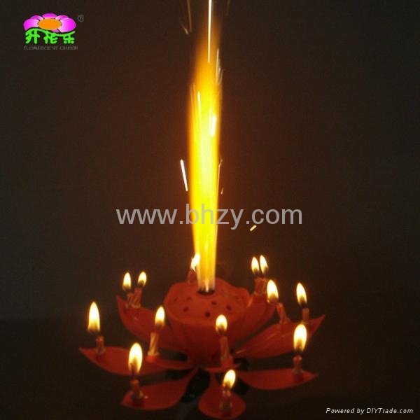 Double-deck lotus flower gift birthday candles 3