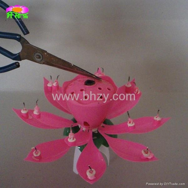 Double-deck lotus flower gift birthday candles 5