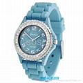 Colorful silicone diamond watch